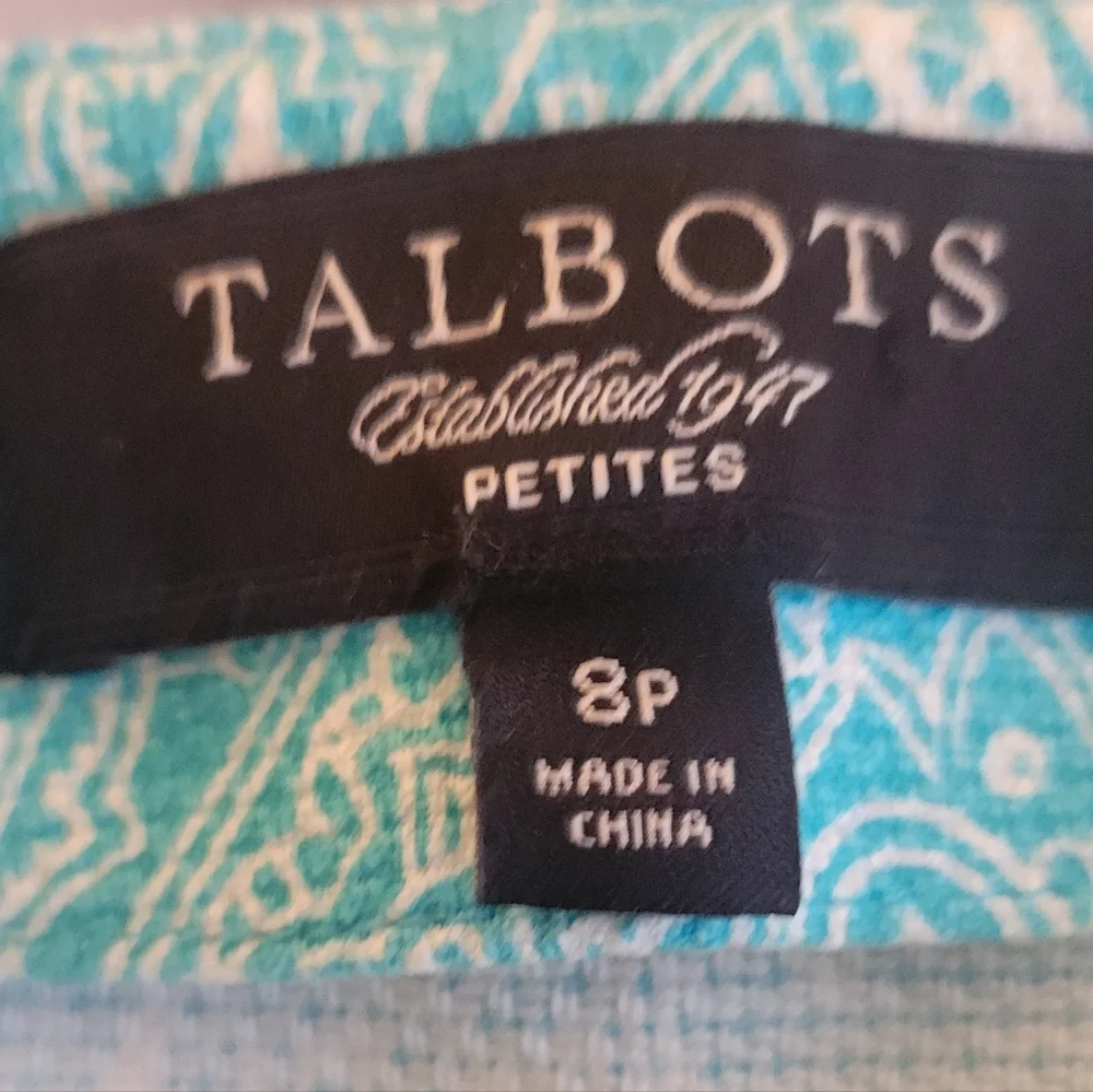 Talbots, Elegant Blue Paisley Skirt - Picture 3 of 3